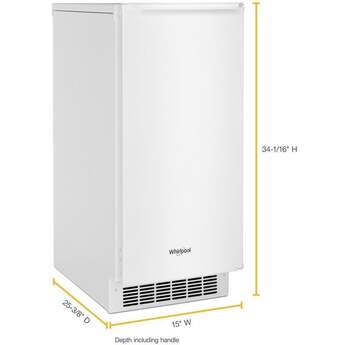 Whirlpool WUI75X15HW 15 Inch Freestanding and Built-In Ice Maker — thumbnail 4